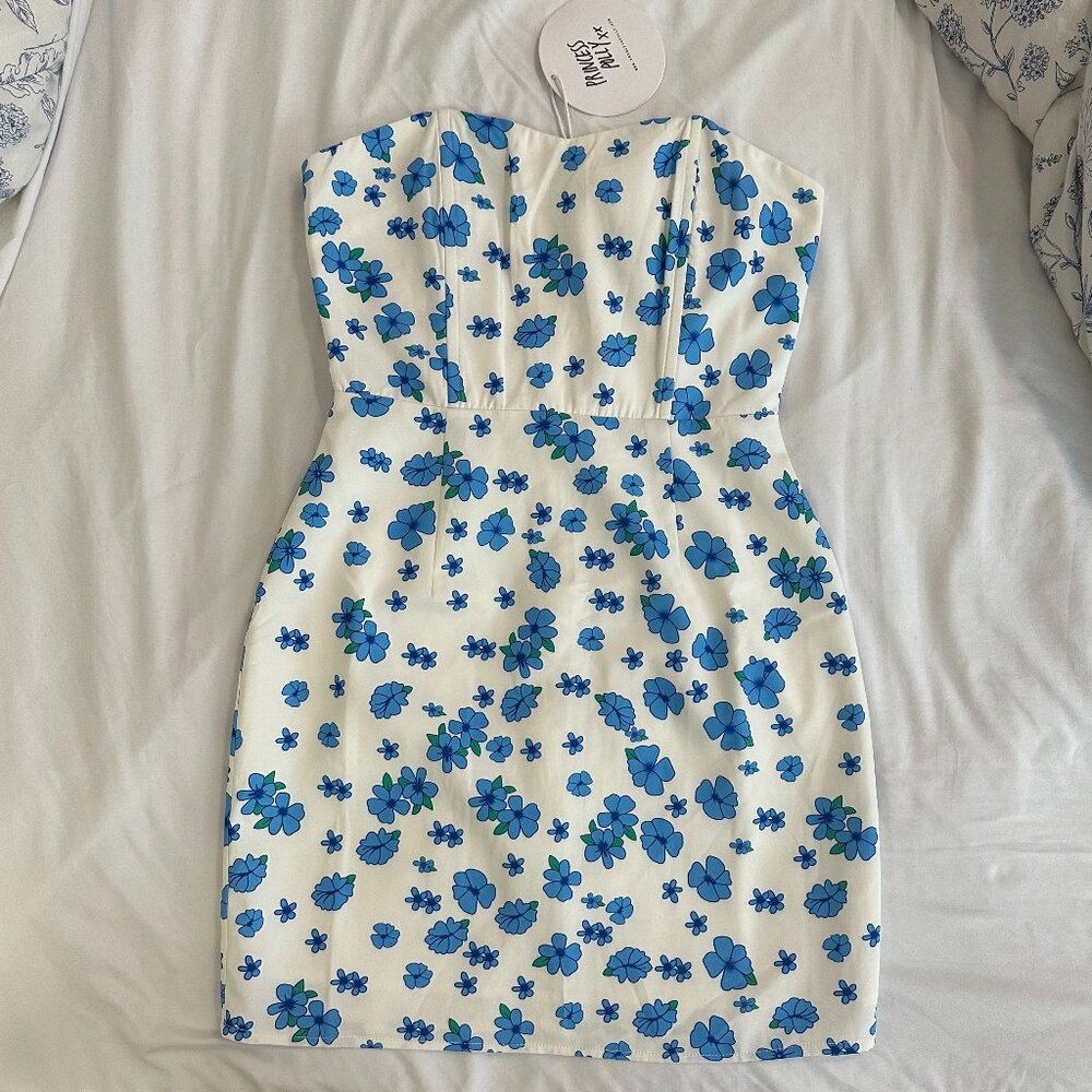 NWT Princess Polly Florella Strapless Mini Dress White